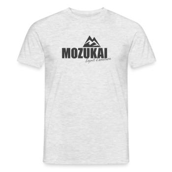 Logo gris MOZUKAI OFFICIEL - T-shirt homme - gris chiné - Devant - AI Model Male 178 dark (178cm)