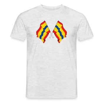 Two flags of the province of Overijssel - Men's T-Shirt - heather grey - Front - AI Model Male 178 dark (178cm)