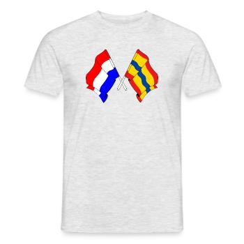 Drapeau des Pays-Bas, Overijssel croisé - T-shirt homme - gris chiné - Devant - AI Model Male 178 dark (178cm)