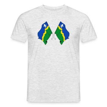 Two flags of the province of Flevoland - Men's T-Shirt - heather grey - Front - AI Model Male 178 dark (178cm)