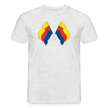 Zwei Flaggen der Provinz Nordholland - Männer T-Shirt - Grau meliert - Vorne - AI Model Male 178 dark (178cm)