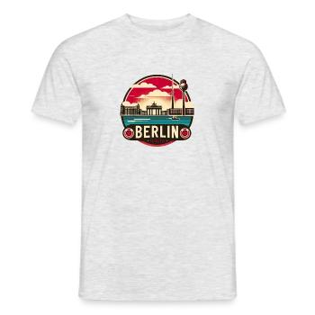 Berlin Skyline Vintage Emblem - T-shirt homme - gris chiné - Devant - AI Model Male 178 dark (178cm)
