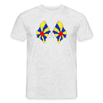 Two flags West Flanders Belgium - Men's T-Shirt - heather grey - Front - AI Model Male 178 dark (178cm)