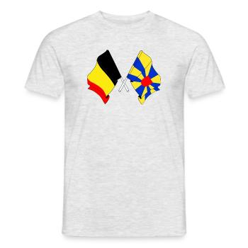 Flag Belgium and flag West Flanders - Men's T-Shirt - heather grey - Front - AI Model Male 178 dark (178cm)