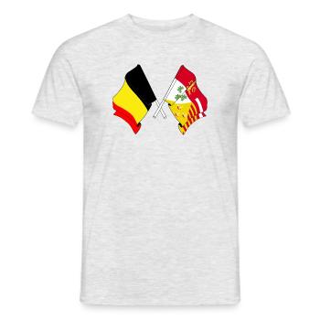 Flag of Belgium, flag Liège - Men's T-Shirt - heather grey - Front - AI Model Male 178 dark (178cm)