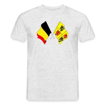 Flag Belgium and flag Hainaut - Men's T-Shirt - heather grey - Front - AI Model Male 178 dark (178cm)