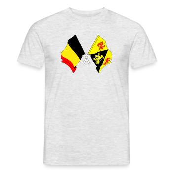 Flagge Belgien und Flagge Wallonisch-Brabant - Männer T-Shirt - Grau meliert - Vorne - AI Model Male 178 dark (178cm)