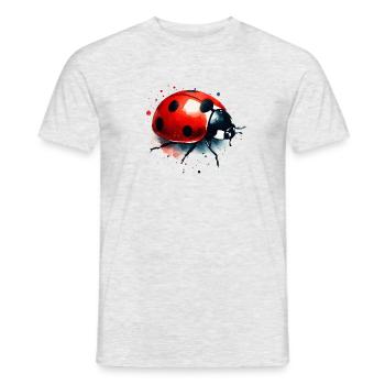 Marienkäfer Aquarell Natur für Gartenliebhaber - Männer T-Shirt - Grau meliert - Vorne - AI Model Male 178 dark (178cm)