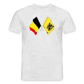 Flag of Belgium and flag of Flanders - Men's T-Shirt - heather grey - Front - AI Model Male 178 dark (178cm)