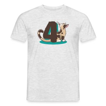 Chat numéro 4 - T-shirt homme - gris chiné - Devant - AI Model Male 178 dark (178cm)
