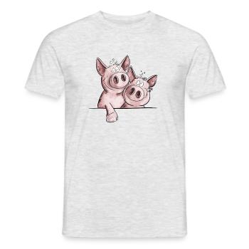 Droll Piggy Pig Pig Pig Pig - T-shirt homme - gris chiné - Devant - AI Model Male 178 dark (178cm)