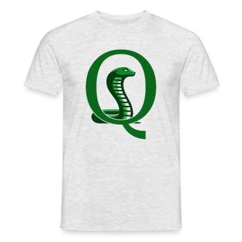 Cobra vert dans la lettre Q - T-shirt homme - gris chiné - Devant - AI Model Male 178 dark (178cm)