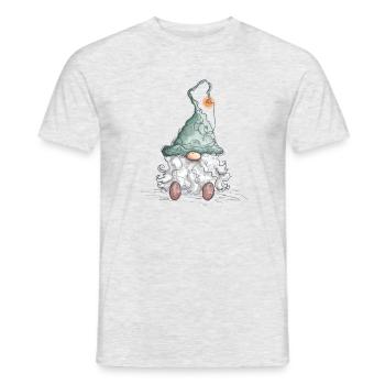 Gnome Dwarf Christmas Gnome Holidays - Men's T-Shirt - heather grey - Front - AI Model Male 178 dark (178cm)