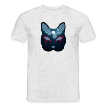 Nightless City Neko Mask - Men's T-Shirt - heather grey - Front - AI Model Male 178 dark (178cm)
