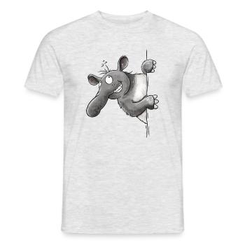 Drolliges Tapir I Cartoon Tiermotiv - Männer T-Shirt - Grau meliert - Vorne - AI Model Male 178 dark (178cm)
