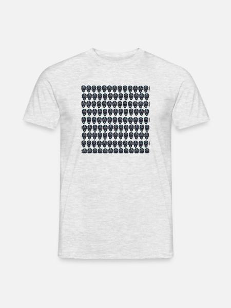 Dunkles Schädelmuster - Männer T-Shirt - Grau meliert