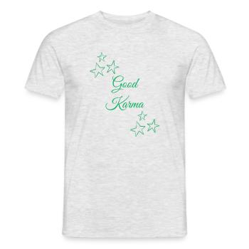 Good Karma - Männer T-Shirt - Grau meliert - Vorne - AI Model Male 178 dark (178cm)