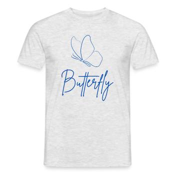 Butterfly - Männer T-Shirt - Grau meliert - Vorne - AI Model Male 178 dark (178cm)