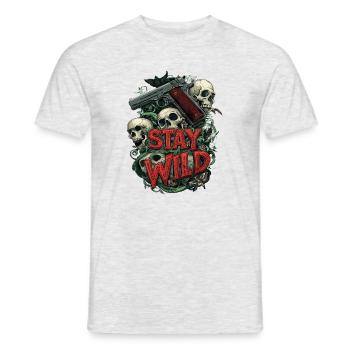 Stay Wild 1911 Handgun Sportshooter - Männer T-Shirt - Grau meliert - Vorne - AI Model Male 178 dark (178cm)