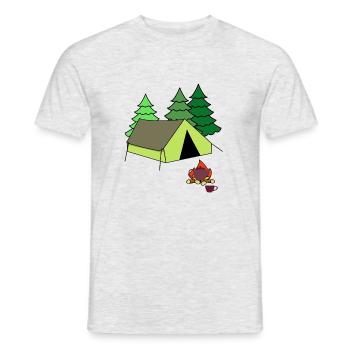 Feu de camp Tente de feu Camp Camping Camping - T-shirt homme - gris chiné - Devant - AI Model Male 178 dark (178cm)