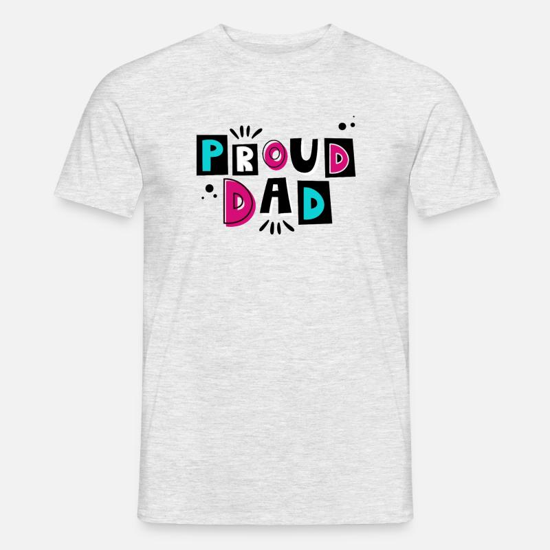 Stolzer Papa - Das perfekte Geschenk für Väter - Männer T-Shirt - Grau meliert