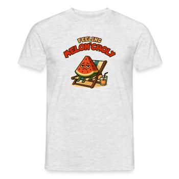 Meloncholie au soleil - T-shirt homme - gris chiné - Devant - AI Model Male 178 dark (178cm)