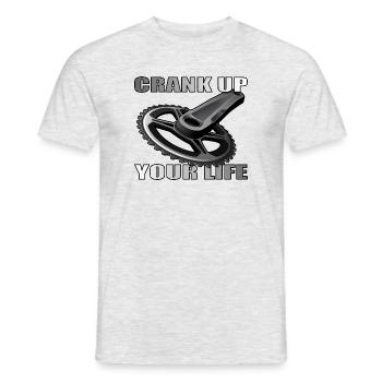 Crank Up Your Life design for bike lovers - Men's T-Shirt - heather grey - Front - AI Model Male 178 dark (178cm)
