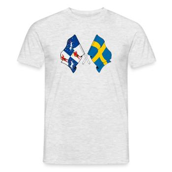 Province & Country: Crossed Design - Men's T-Shirt - heather grey - Front - AI Model Male 178 dark (178cm)