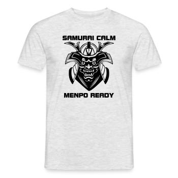Samurai Calm – Menpo Ready - Men's T-Shirt - heather grey - Front - AI Model Male 178 dark (178cm)