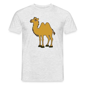 Braunes Kamel mit zwei Höckern - Männer T-Shirt - Grau meliert - Vorne - AI Model Male 178 dark (178cm)