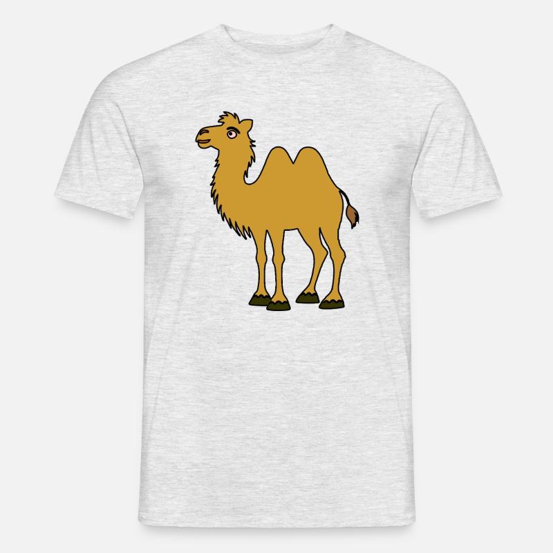 Braunes Kamel mit zwei Höckern - Männer T-Shirt - Grau meliert