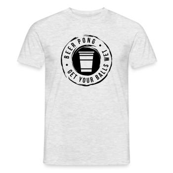 Bier Pong Balls wet - Männer T-Shirt - Grau meliert - Vorne - AI Model Male 178 dark (178cm)