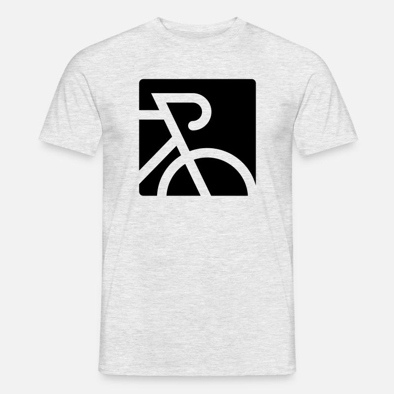 Stilisiertes Rennrad mit Dropbar - Männer T-Shirt - Grau meliert