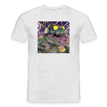 Party-Rex – Der König der Tanzfläche - Männer T-Shirt - Grau meliert - Vorne - AI Model Male 178 dark (178cm)