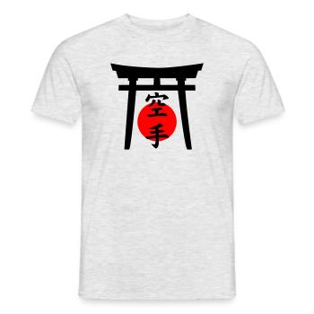 Karate Schriftzug - Männer T-Shirt - Grau meliert - Vorne - AI Model Male 178 dark (178cm)