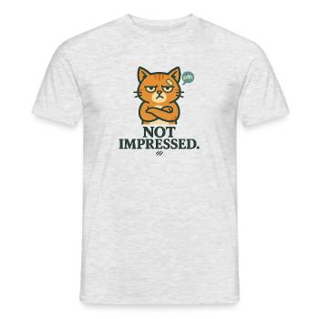Not Impressed – Grumpy-Katze - Männer T-Shirt - Grau meliert - Vorne - AI Model Male 178 dark (178cm)
