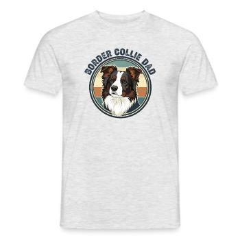 Border Collie Dad Retro Motiv für Hundeväter - Männer T-Shirt - Grau meliert - Vorne - AI Model Male 178 dark (178cm)