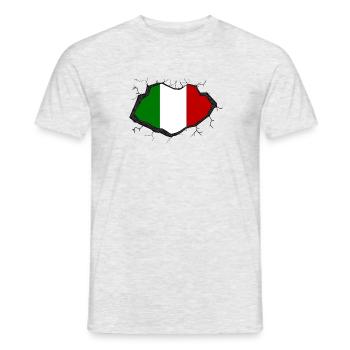 Drapeau italien - T-shirt homme - gris chiné - Devant - AI Model Male 178 dark (178cm)