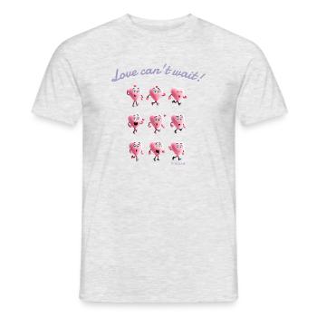 Herz-Liebe Liebe kann nicht warten - Männer T-Shirt - Grau meliert - Vorne - AI Model Male 178 dark (178cm)