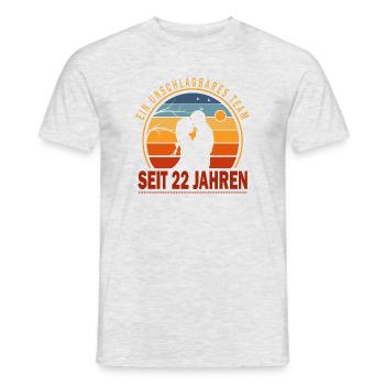 22 Jahre Beziehung Jahrestag Hochzeitstag  - Männer T-Shirt - Grau meliert - Vorne - AI Model Male 178 dark (178cm)