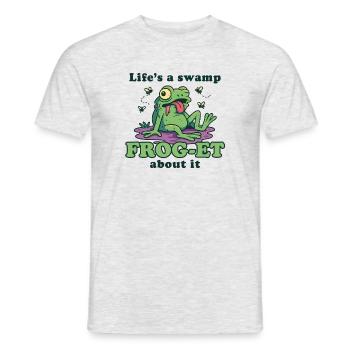 Swamp Frog Meme: Frog-ET It - Men's T-Shirt - heather grey - Front - AI Model Male 178 dark (178cm)