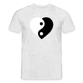Yin et Yang Love Version :) - T-shirt homme - gris chiné - Devant - AI Model Male 178 dark (178cm)