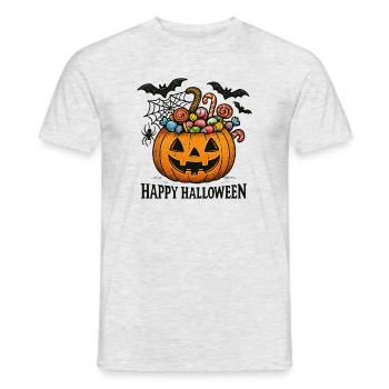 Halloween Citrouille Candy Chemise Enfant - T-shirt homme - gris chiné - Devant - AI Model Male 178 dark (178cm)