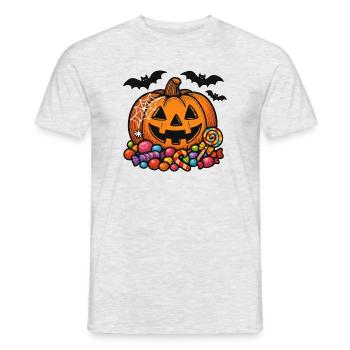 Halloween Candy Pumpkin Chemise pour enfants - T-shirt homme - gris chiné - Devant - AI Model Male 178 dark (178cm)