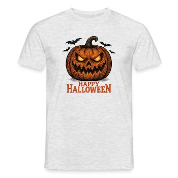 Halloween Pumpkin Spooky Shirt - Men's T-Shirt - heather grey - Front - AI Model Male 178 dark (178cm)