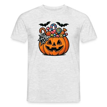 Halloween Candy Pumpkin Chemise pour enfants - T-shirt homme - gris chiné - Devant - AI Model Male 178 dark (178cm)