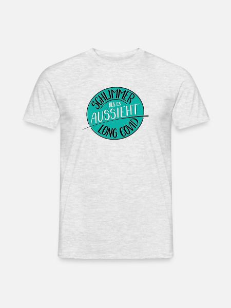 Schlimmer als es aussieht, Long Covid - Männer T-Shirt - Grau meliert