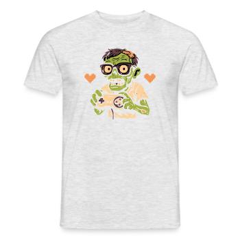 Zombie gamer lunettes rétro - T-shirt homme - gris chiné - Devant - AI Model Male 178 dark (178cm)