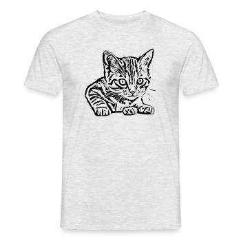 Cat Kitten Baby Cat T-shirt Gift - Men's T-Shirt - heather grey - Front - AI Model Male 178 dark (178cm)