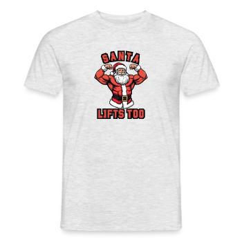 Santa Lifts Too Christmas Gym Design - Men's T-Shirt - heather grey - Front - AI Model Male 178 dark (178cm)